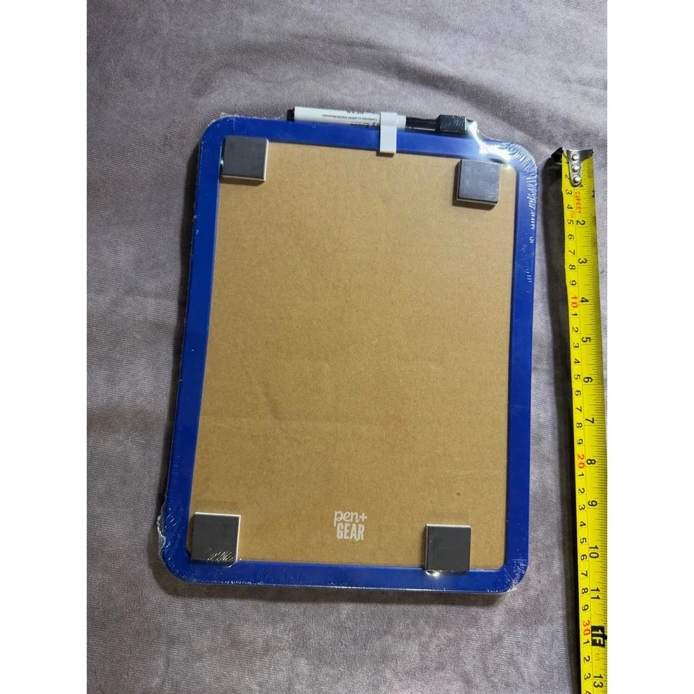 Pen+Gear Magnetic Dry Erase Board Blue Frame 8.5x11 with Marker and Magnet NEW